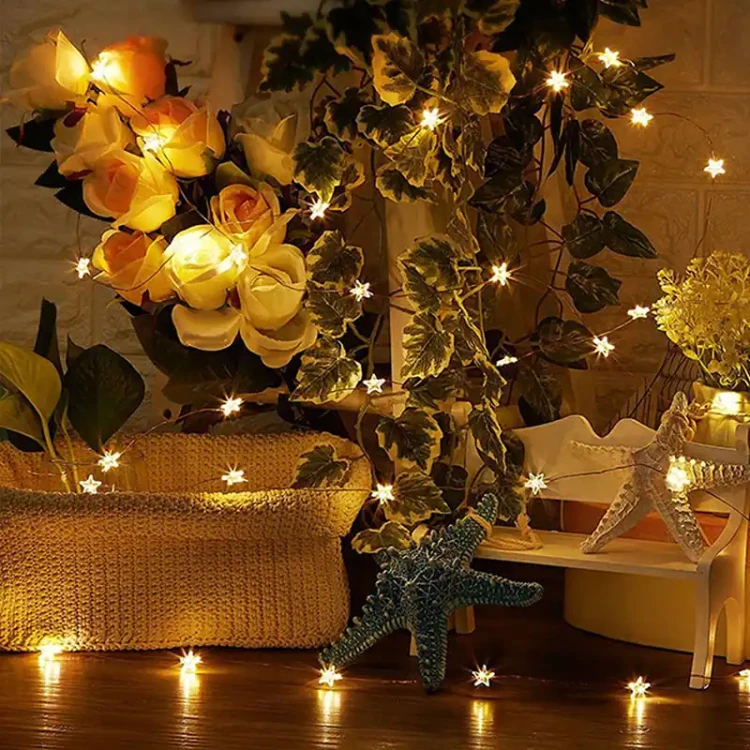 Lampki choinkowe gwiazdki na baterię 20 LED