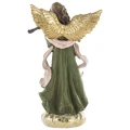 Figura dekoracyjna zielono-złoty Anioł 30x17x10 cm