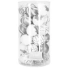 Bombki choinkowe - srebrno-biały mix 40 szt. 6 cm