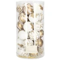 Bombki choinkowe - biało-złote mix 30 szt. 6 cm