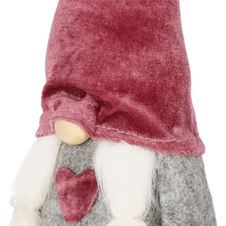Świąteczny skrzat z warkoczami 37 cm