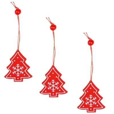 Świąteczne zawieszki drewniane - choinka 4,5 cm kpl. 3 szt.