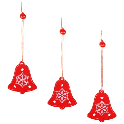 Świąteczne zawieszki drewniane - dzwonek 6 cm kpl. 3 szt.