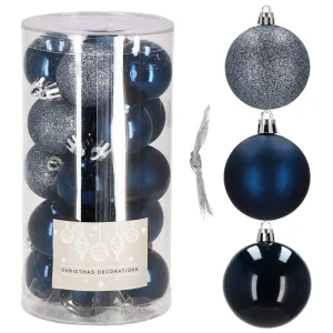 Bombki choinkowe granatowe 4 cm 20 szt.