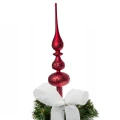Szklany szpic na choinkę - czerwony 33 cm