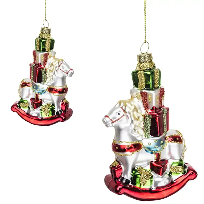 Szklane bombki choinkowe - konik na biegunach