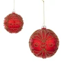 Szklane bombki choinkowe - czerwone kpl. 2, 10 cm