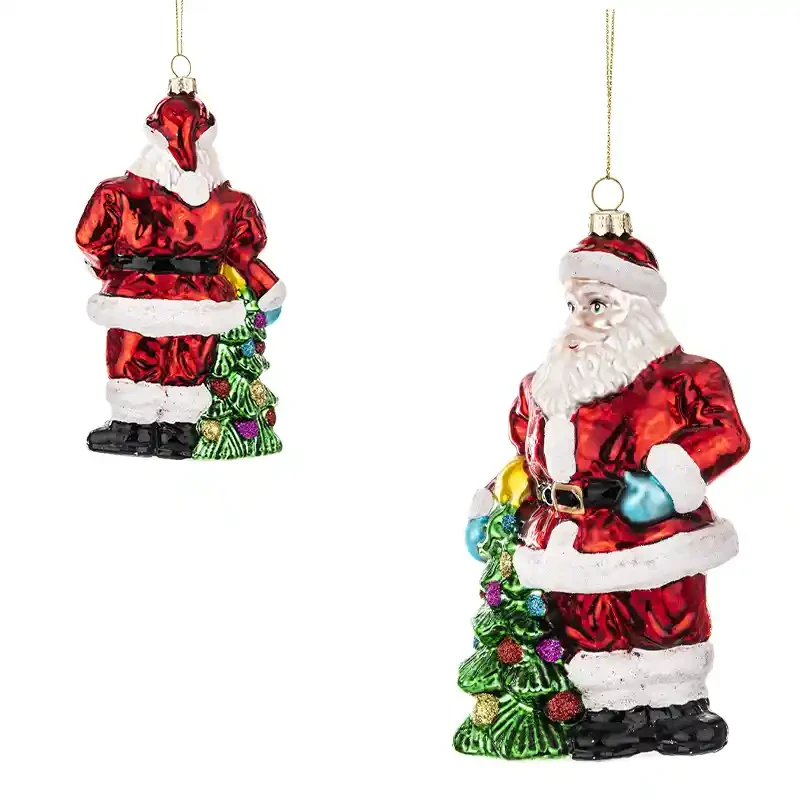 Szklane bombki choinkowe - mikołaj