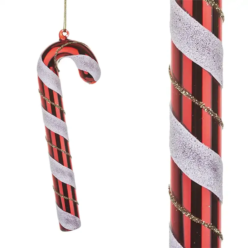 Szklane bombki choinkowe - Laski cukrowe