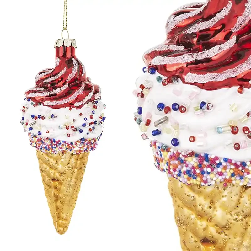 Szklane bombki choinkowe - rożek lodowy