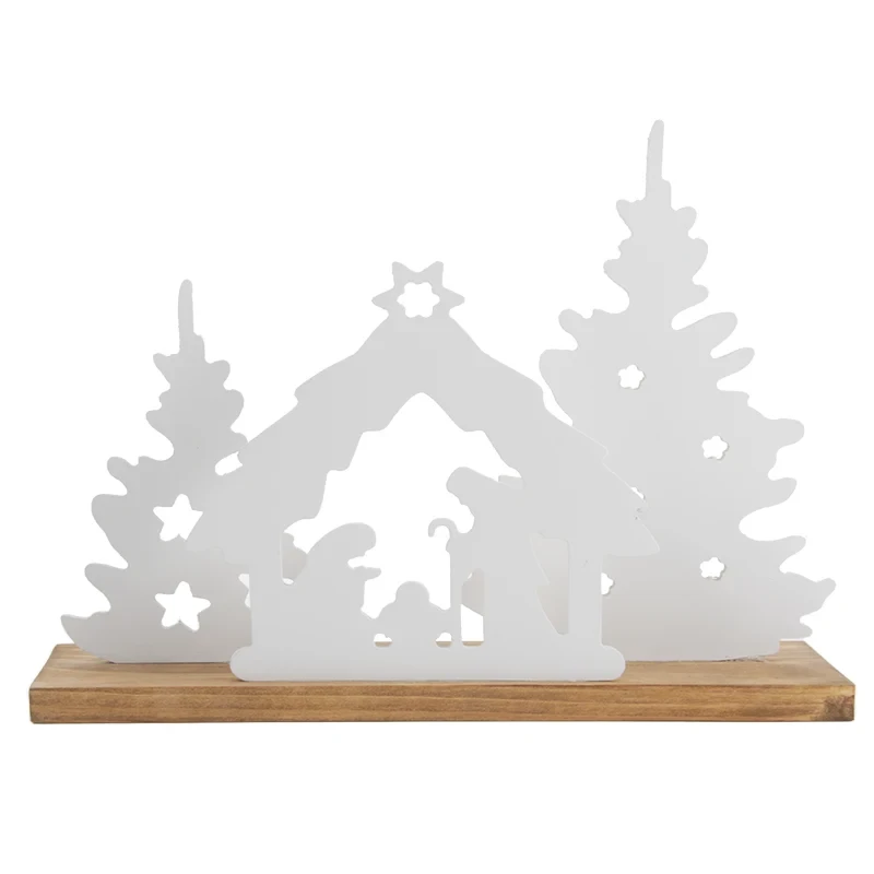 Drewniana szopka Bożonarodzeniowa 40x12x30 cm