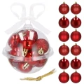 Bombki choinkowe nietłukące czerwone mix 3 cm