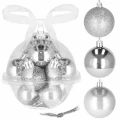 Bombki choinkowe nietłukące srebrne mix 3 cm
