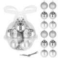 Bombki choinkowe nietłukące srebrne mix 3 cm