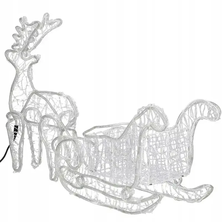 Renifer świetlny z saniami 150 cm