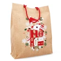 Świąteczna torba prezentowa z juty Mikołaj