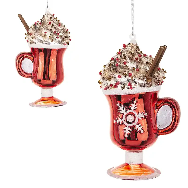 Szklane ozdoby choinkowe - Czekolada w kubku 13 cm