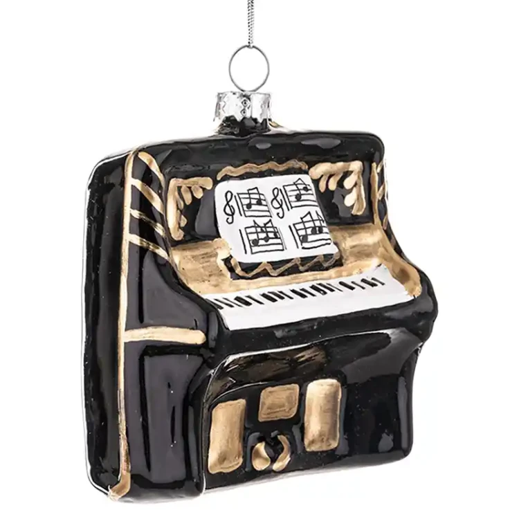 Szklane ozdoby choinkowe - Pianino 10,5 cm