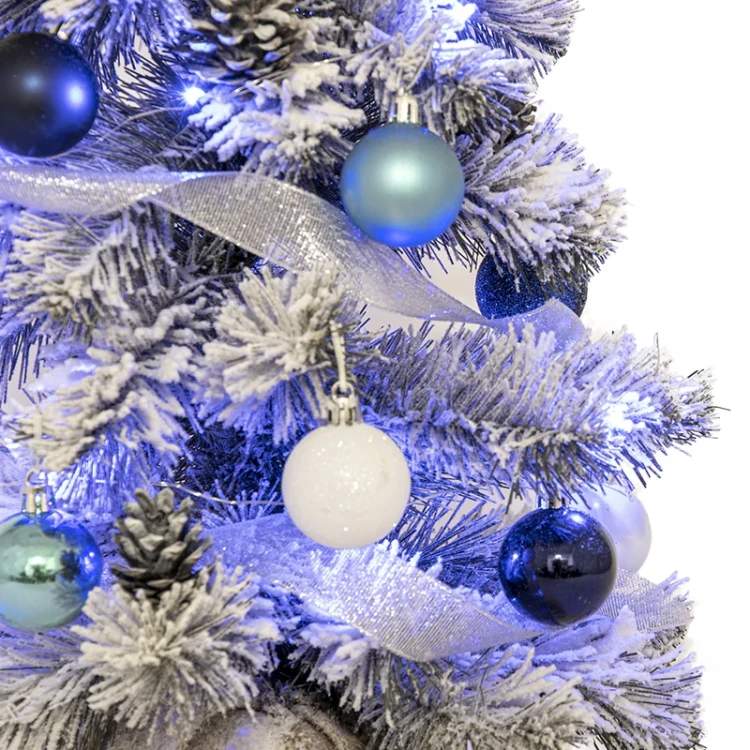 Ośnieżona Choinka Sztuczna do udekorowania biało-niebieska 60 cm