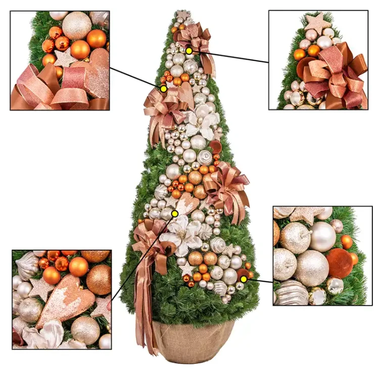 Choinka sztuczna dekorowana MAROKO 160 cm PREMIUM