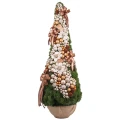 Choinka sztuczna dekorowana srebro-pomarańczowa MAROKO 180 cm PREMIUM