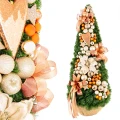 Choinka sztuczna dekorowana srebro-pomarańczowa MAROKO 110 cm PREMIUM