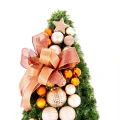 Choinka sztuczna dekorowana srebro-pomarańczowa MAROKO 110 cm PREMIUM