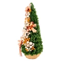 Choinka sztuczna dekorowana srebro-pomarańczowa MAROKO 110 cm PREMIUM