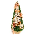 Choinka sztuczna dekorowana srebro-pomarańczowa MAROKO 110 cm PREMIUM