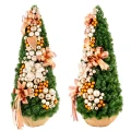 Choinka sztuczna dekorowana srebro-pomarańczowa MAROKO 110 cm PREMIUM