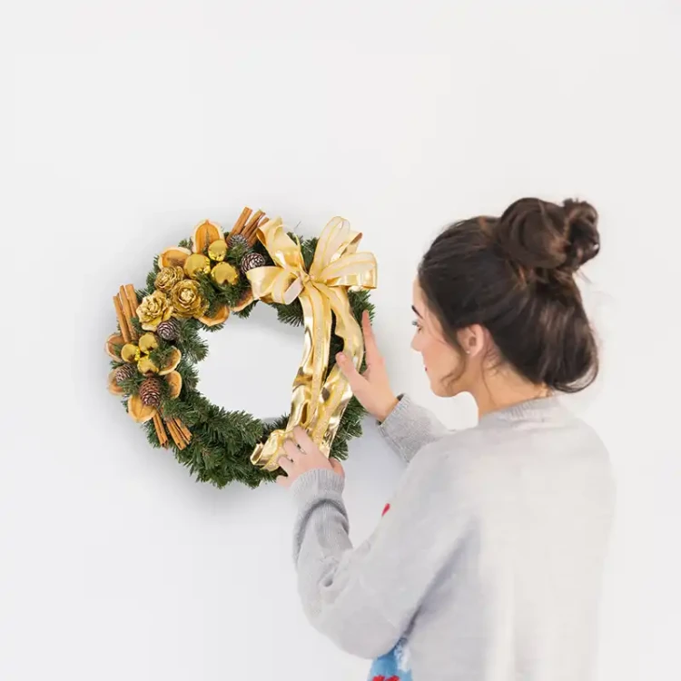 Wianek Świąteczny Premium 35 cm - GOLD