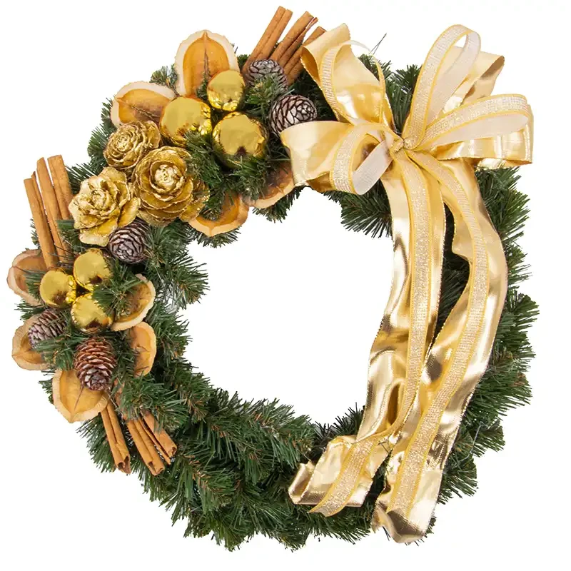 Wianek Świąteczny Premium 35 cm - GOLD