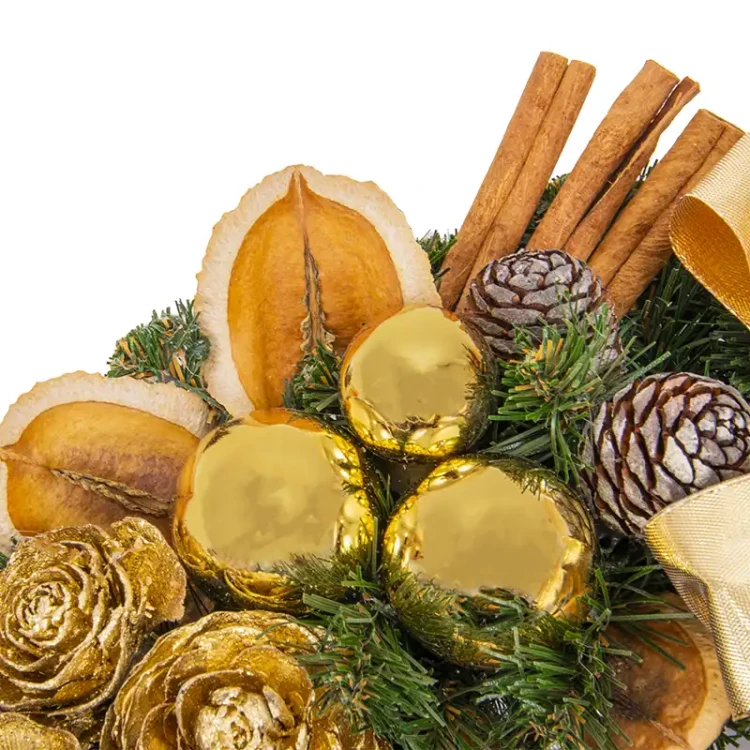 Wianek Świąteczny Premium 35 cm - GOLD