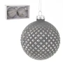 Szklane bombki choinkowe szaro-srebne kpl. 2 szt. 8 cm
