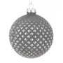 Szklane bombki choinkowe szaro-srebne kpl. 2 szt. 8 cm
