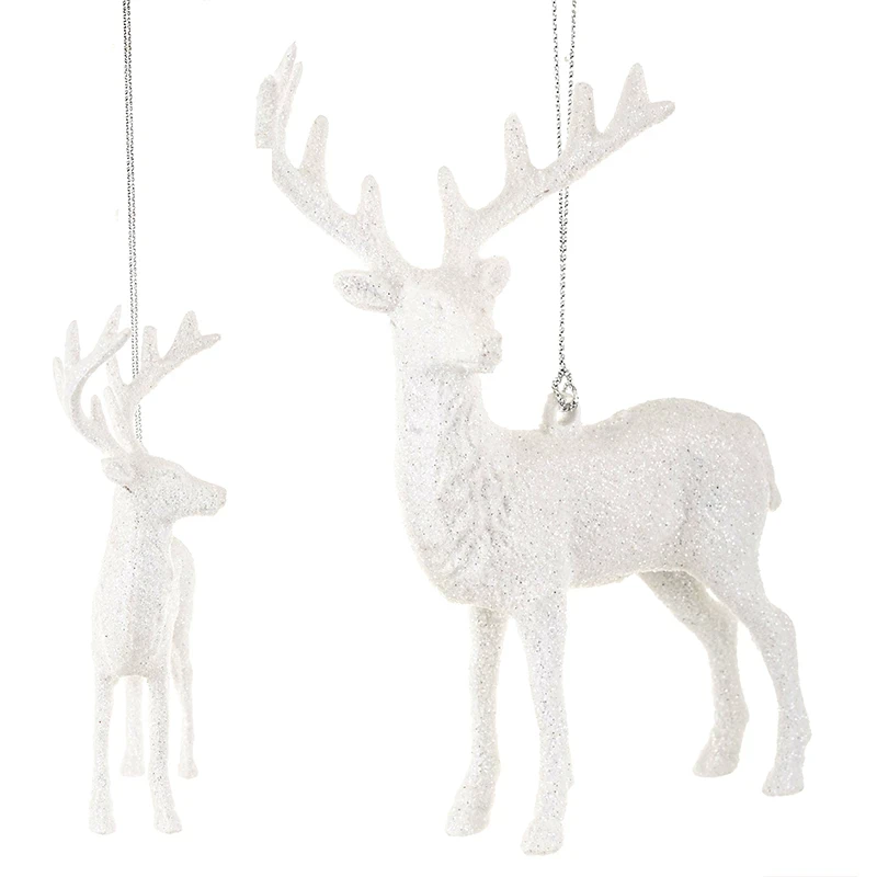 Zawieszka choinkowa - biały renifer