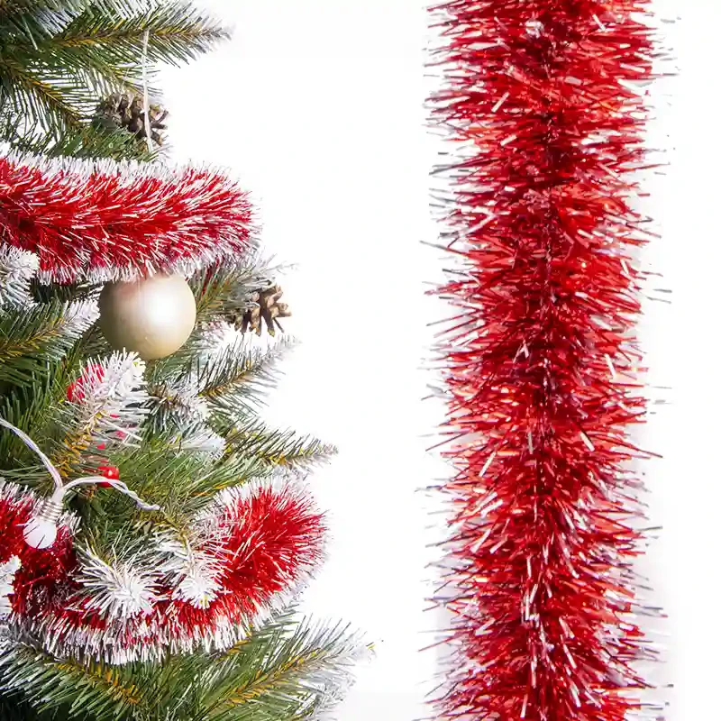 Łańcuch na choinkę 6 m - czerwono-srebrny fot. 8