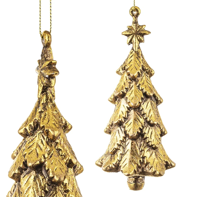Zawieszka choinkowa - złota choinka 13 cm