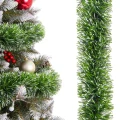 Łańcuch na choinkę grubo cięty 6 m - zielony z białym fot. 2