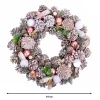 Ośnieżony wianek Bożonarodzeniowy 34 cm