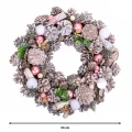 Ośnieżony wianek Bożonarodzeniowy 34 cm