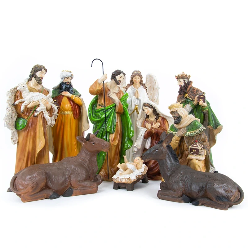 Zestaw figur do szopki Bożonarodzeniowej - 47 cm kpl. 10 ozdób
