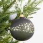 Zielone szklane bombki z gwiazdkami 8 cm - kpl. 6 szt.