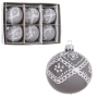Szklana bombka zdobiona - Romby na szarej bombce fot. 4