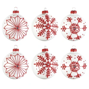 Bombki Szklane na choinkę 8 cm zestaw 6 szt. 