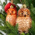 Kpl. Szklanych zawieszek na choinkę - Sowa 3 szt.