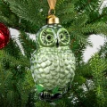 Kpl. Szklanych zawieszek na choinkę - Sowa 3 szt.