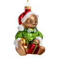 Szklana Zawieszka na choinkę - Niedźwiadek 10 cm fot. 2