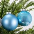 Szklane bombki choinkowe - matowe i błyszczące - 12 szt. 8 cm - Turkusowe49