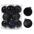 Szklane bombki choinkowe - matowe i błyszczące - 12 szt. 8 cm — Ciepły czarny48